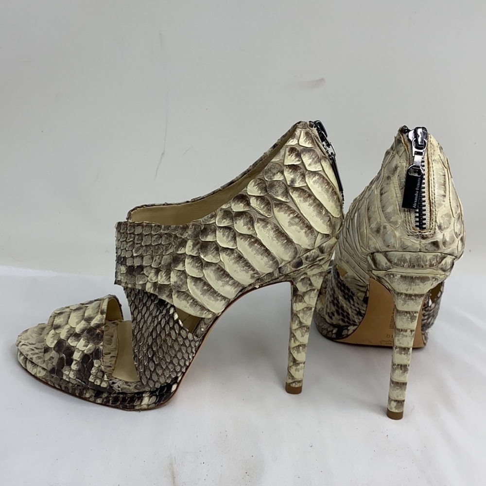 Alexandre Birman Sz 9 Python Open Toe Bootie Pumps - image 3